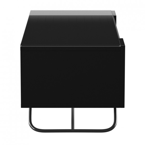 Alphason Chromium 2 1000 TV Cabinet, Gloss Black - Side View