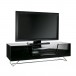 Alphason Chromium 2 1200 TV Cabinet, Gloss Black - with TV on top