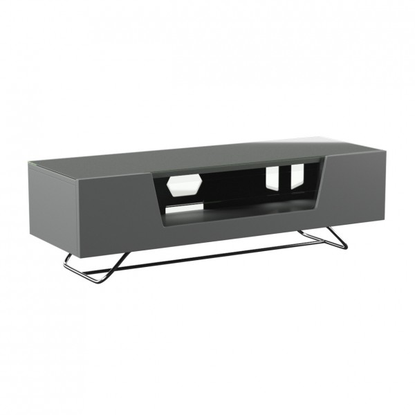 Alphason Chromium 2 1200 TV Cabinet, Gloss Grey - Angled