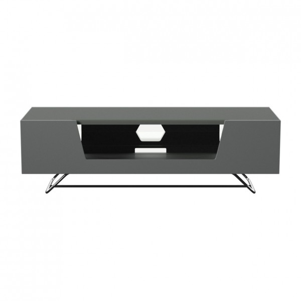 Alphason Chromium 2 1200 TV Cabinet, Gloss Grey - Front View