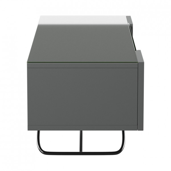 Alphason Chromium 2 1200 TV Cabinet, Gloss Grey - Side View