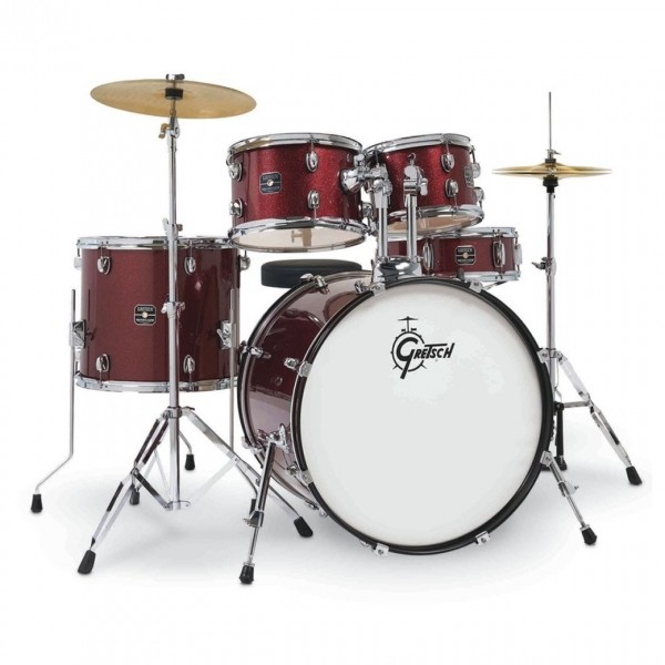 Gretsch Renegade Drum Kit with Hardware & Cymbals, Ruby Sparkle