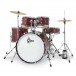 Gretsch Renegade Drum Kit with Hardware & Cymbals, Ruby Sparkle - Angle