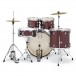 Gretsch Renegade Drum Kit with Hardware & Cymbals, Ruby Sparkle - Back