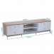 Alphason Chaplin ADCH1600 TV Cabinet, Light Oak Dimension View