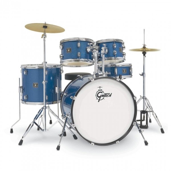 Gretsch Renegade Drum Kit with Hardware & Cymbals, Blue Sparkle