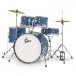 Gretsch Renegade Drum Kit with Hardware & Cymbals, Blue Sparkle - Angle