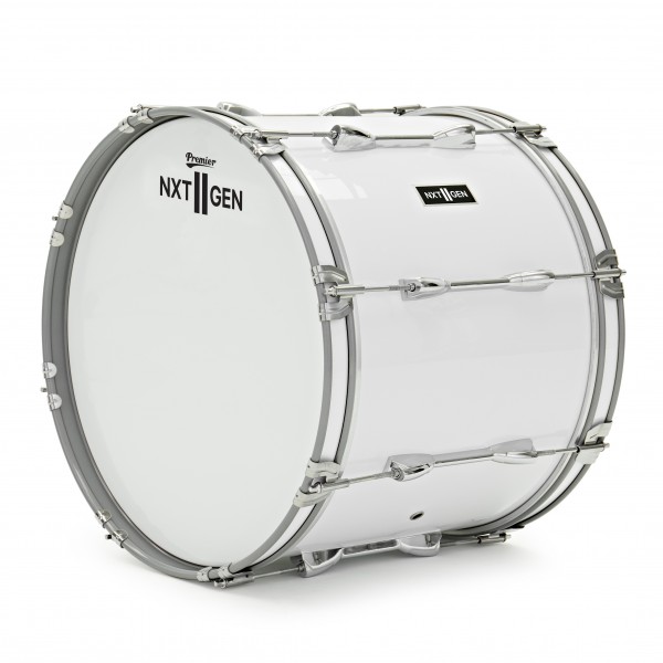 Premier NXT GEN Marching 18" x 14" Drum Corps Bass Drum, White