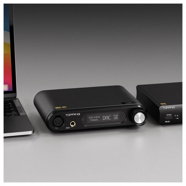 Topping DX5 Lite DAC and Headphone Amp, Black - lifestyle