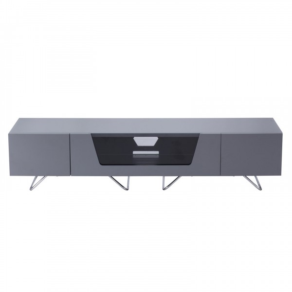 Alphason Chromium 2 1600 TV Cabinet, Grey Front View