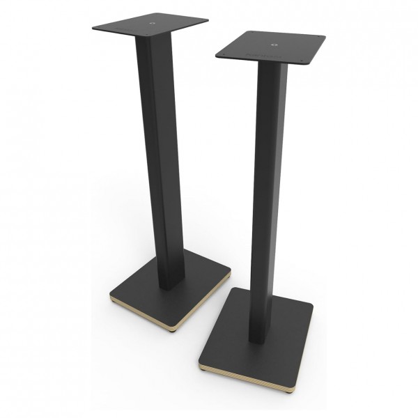 Kanto ST28 Speaker Stands 28” w/Plywood Base, Black - Angled