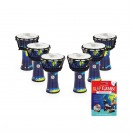 Percussion Plus Slap Djembe Pack, Rope Tuned, 7 inch head, 6 Player Pack, World Map