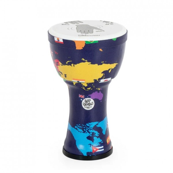 Percussion Plus Slap Djembe, Pre-Tuned, 7 inch Head, World Map