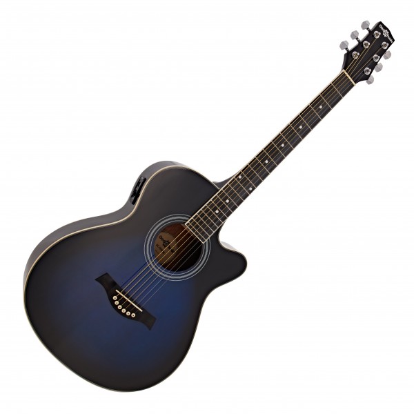 Single Cutaway Electro Acoustic Guitar by Gear4music, Blue