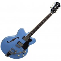 Hofner Verythin Limited Edition Bigsby Electric Guitar, Blue