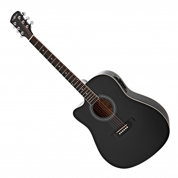 Dreadnought Left Handed Cutaway Electro Acoustic Guitar, Black