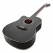 Dreadnought Left Handed Cutaway Electro Acoustic Guitar, Black