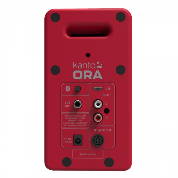 Kanto Ora Studio Monitors, Red - Rear (Single)