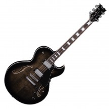 Dean Colt Semi-Hollow Body Flame Top With Piezo, Trans Black