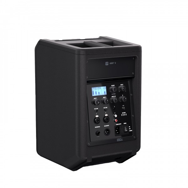 LD Systems ANNY 8" Battery-Powered Bluetooth PA System With Mixer, Black - Back, Angled