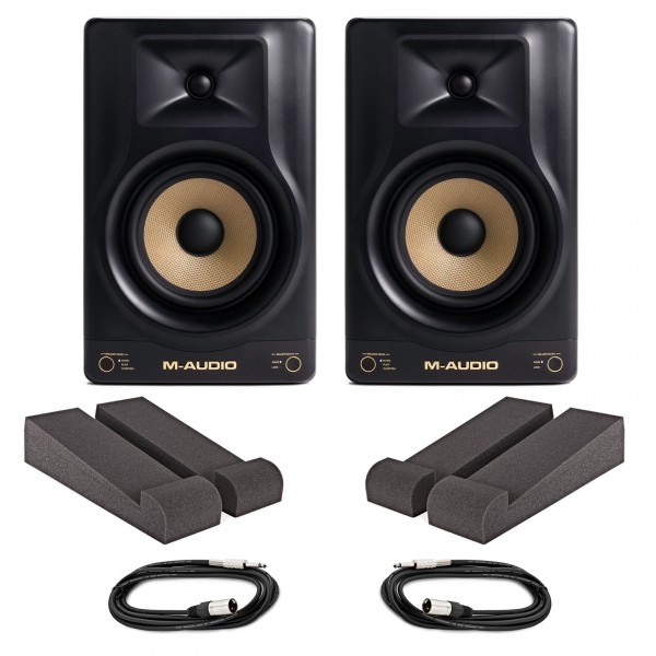 M-Audio Forty Sixty Active Studio Monitor Pair with Iso Pads and Cables - Full Bundle