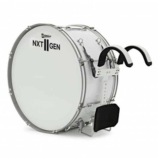 Premier NXT GEN Marching 28" x 12" Traditional Bass Drum, White