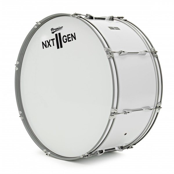 Premier NXT GEN Marching 28" x 12" Traditional Bass Drum, White