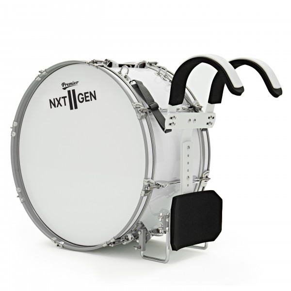 Premier NXT GEN Marching 20" x 10" Traditional Bass Drum, White