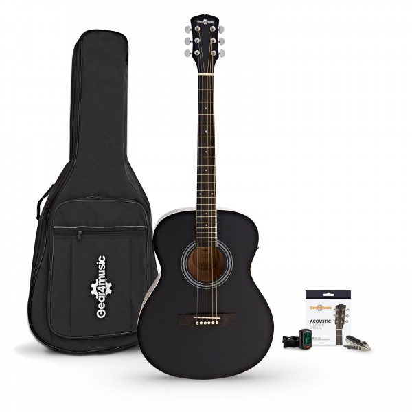 Student Left Handed Electro Acoustic Guitar & Accessory Pack by Gear4music, Black