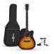 Dreadnought Cutaway Guitarra electroacústica y pack de accesorios de Gear4music, Sunburst