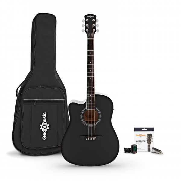 Dreadnought Cutaway Electro Acoustic Guitar & Accessory Pack by Gear4music, Sunburst