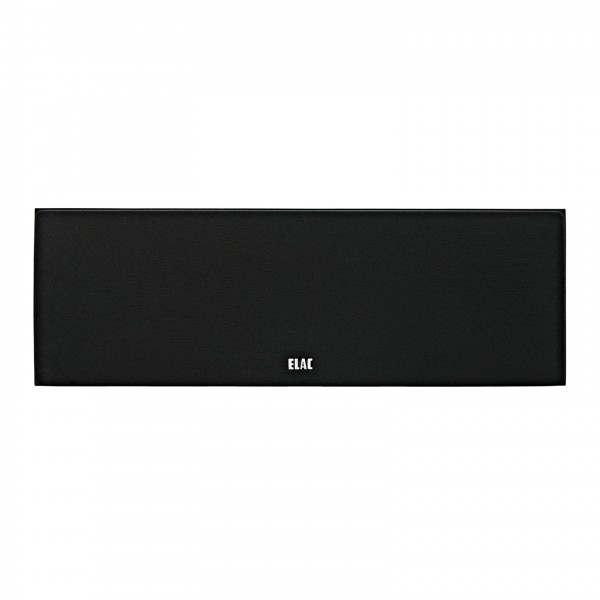 ELAC Debut C5.2 Vinyl Centre Speaker, Black Ash - front with grille