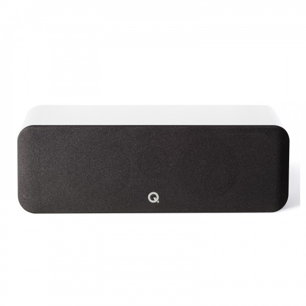 Q Acoustics Concept 90 Centre Speaker. Gloss White Forward View with Grille