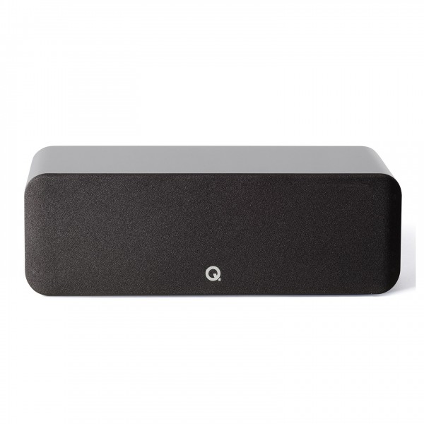 Q Acoustics Concept 90 Centre Speaker. Gloss Silver Foward View with Grille