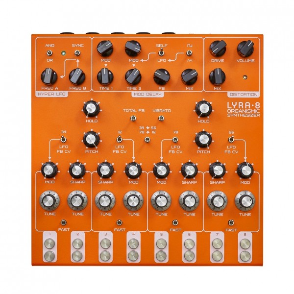 SOMA Laboratory Lyra-8 Analog Synthesizer, Orange - Top