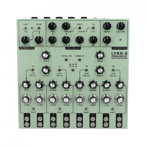 SOMA Laboratory Lyra-8 Analog Synthesizer, Green - Top