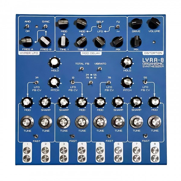 SOMA Laboratory Lyra-8 Analog Synthesizer, Zanzibar - Top