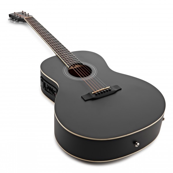 Parlour Electro Acoustic Guitar Black, 15W Acoustic Amp & Accessory Pack