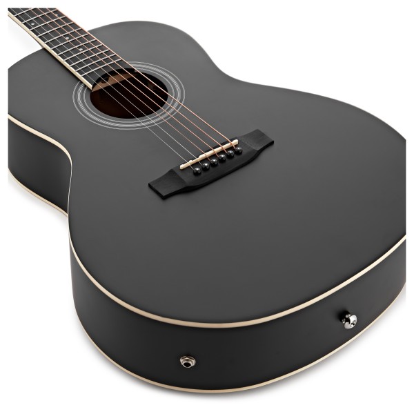 Parlour Left Handed Electro Acoustic Guitar Black, 15W Acoustic Amp & Accessory Pack