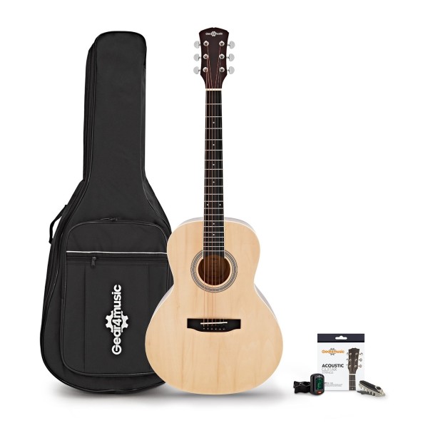 Single Cutaway Acoustic Guitar Pack by Gear4music, Black
