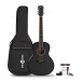 Single Cutaway Acoustic Guitar Pack by Gear4music, Black