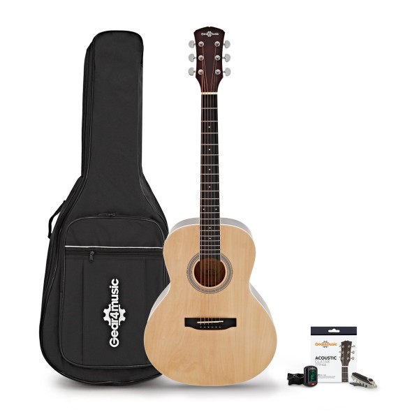 Single Cutaway Acoustic Guitar Pack by Gear4music, Black