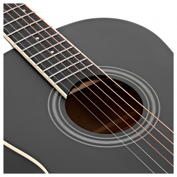 Parlour Left Handed Electro Acoustic Guitar & Accessory Pack by Gear4music, Black