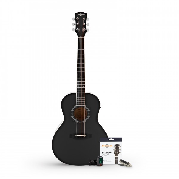 Single Cutaway Acoustic Guitar Pack by Gear4music, Black