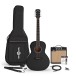 Parlour Electro Acoustic Guitar Black, 15W Acoustic Amp & Accessory Pack