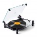 Transparent Record Player - Angled with Vinyl (Vinyl Not Included)