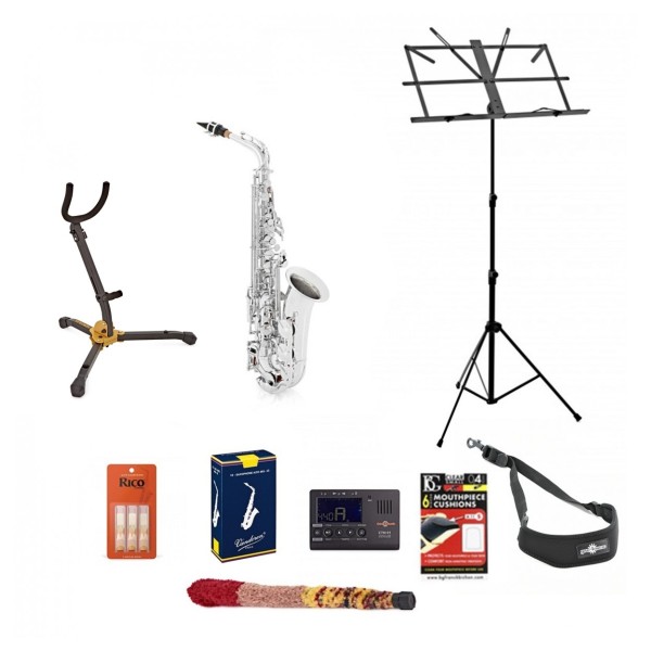 Yamaha YAS280 Student Alto Saxophone, Silver, Package