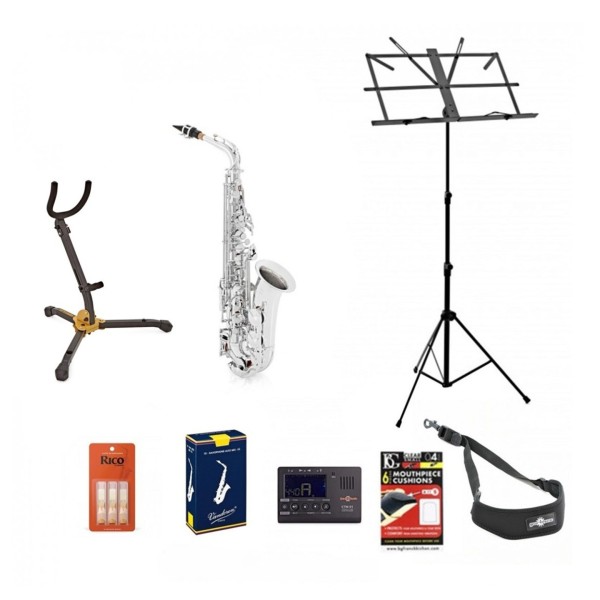 Yamaha YAS280 Student Alto Saxophone, Silver, Package