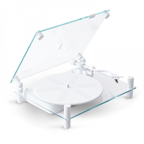 Transparent Turntable, White - Angled