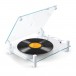 Transparent Record Player - Angled with Vinyl (Vinyl Not Included)